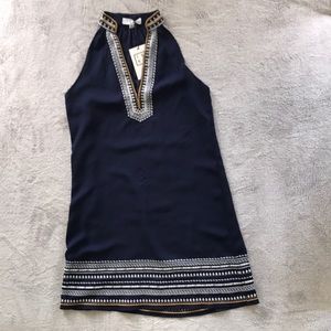 Dark blue THML dress with white boho accents